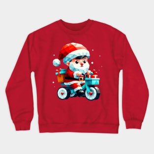 Christmas Santa Bicycle Crewneck Sweatshirt